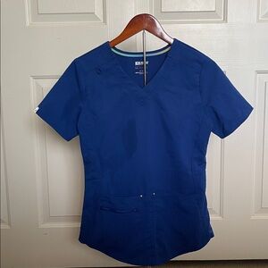 Scrubstar Royal Blue Scrub Top Size XS